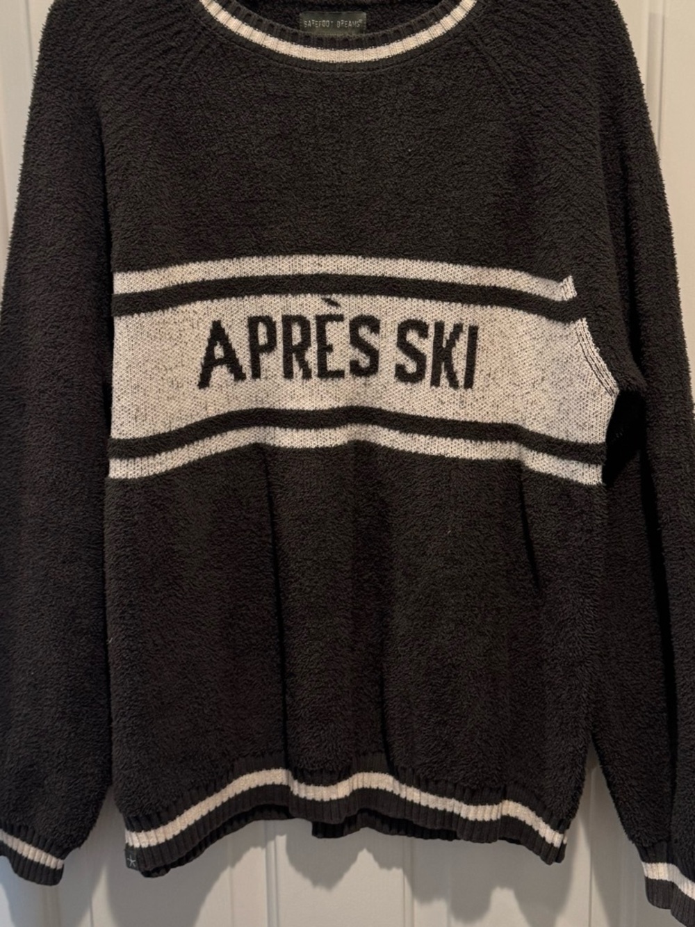 Barefoot Dreams Après Ski Pullover Sweater - Green & White Size XL - Picture 15 of 15